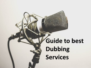 Audio Dubbing Service Providers