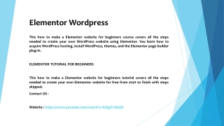 Elementor Wordpress