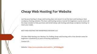 Cheap Web Hosting For Website