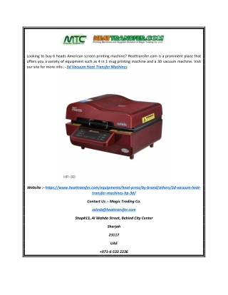 3d Vacuum Heat Transfer Machines | Heattransfer.com