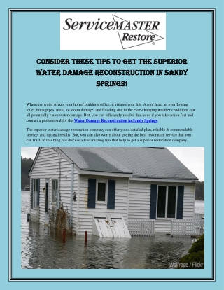 Water Damage In Atlanta | Servicemasterbylovejoy