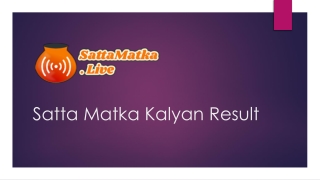 satta matka kalyan result