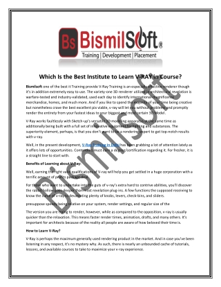 Which Is the Best Institute to Learn V