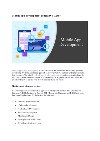 Mobile app development services