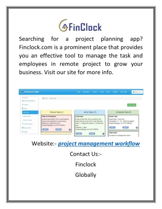 Project Management Workflow | Finclock.com