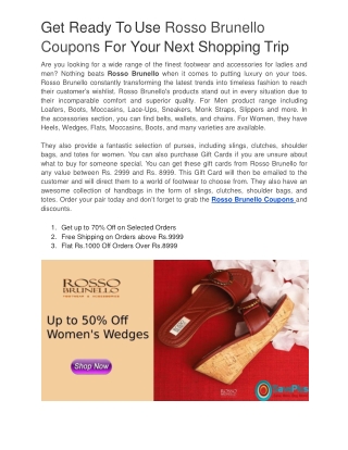 Get Ready To Use Rosso Brunello Coupons For Your Next Shopping Trip