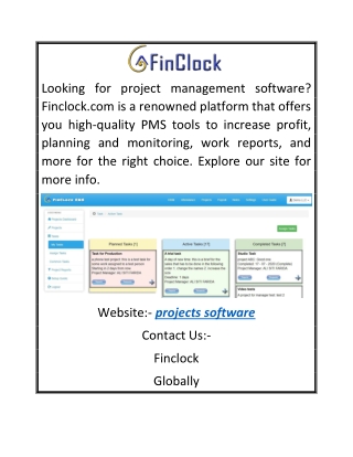 projects software | Finclock.com
