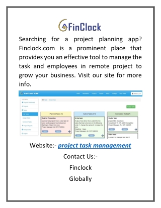 Project Task Management | Finclock.com