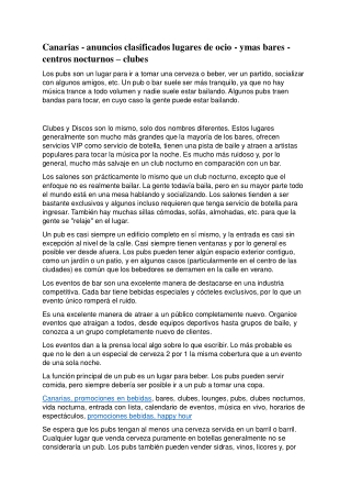 Canarias - lugares de ocio  ymas bares - centros nocturnos  clubes