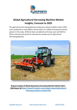 Global Agricultural Harrowing Machine Market Insights, Forecast to 2025