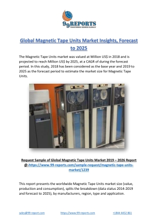 Global Magnetic Tape Units Market Insights, Forecast to 2025
