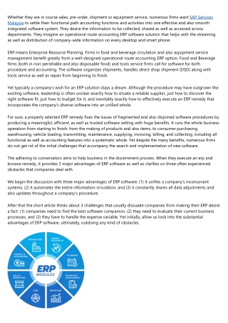 Accounting ERP Software: Benefits