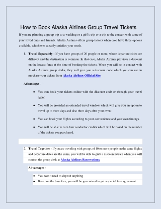 How to Book Alaska Airlines Group Travel Tickets