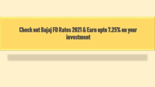 Bajaj fd rates