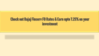 Bajaj finserv fd rates