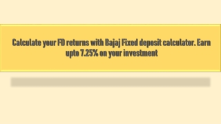 Bajaj finserv fd calculator