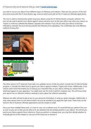 CF Autoroot Tools APK - The Tool That Is Readily Used to Repair Your Device