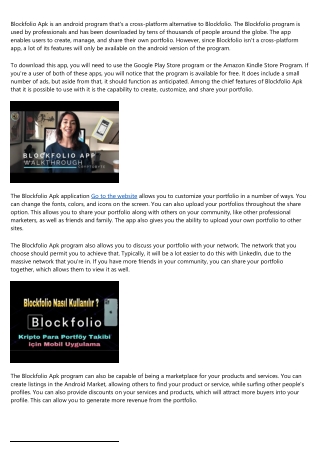 What You Can Expect In The Blockfolio Apk Program