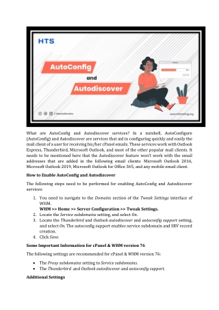 AutoConfig and Autodiscover