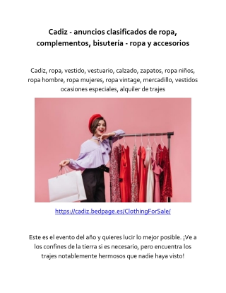 Cadiz - anuncios clasificados de ropa, complementos, bisutería - ropa y accesorios-converted