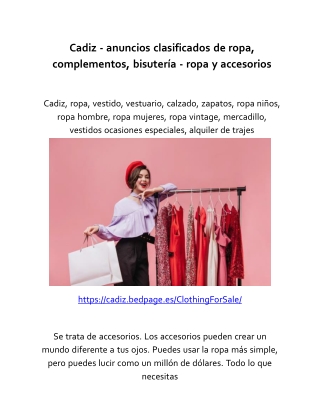 Cadiz - anuncios clasificados de ropa, complementos, bisutería - ropa y accesorios