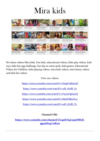 Educational Videos for Children