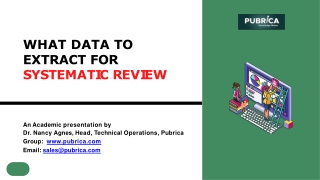 What data to Extract for systematic review – Pubrica