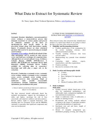 What data to Extract for systematic review – Pubrica