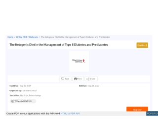 The Ketogenic Diet in the Management of Type Ii Diabetes and Prediabetes