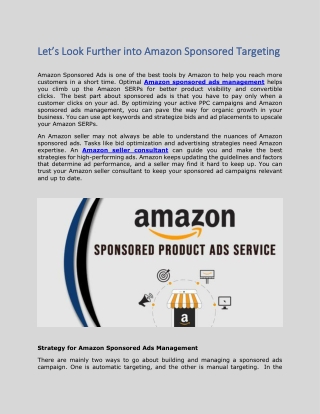 Let’s Look Further into Amazon Sponsored Targeting