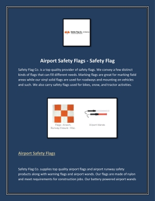 Airport Safety Flags - Safety Flag