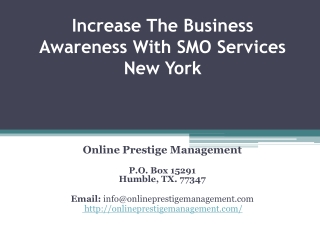 Increase The Business Awareness With SMO Services New York