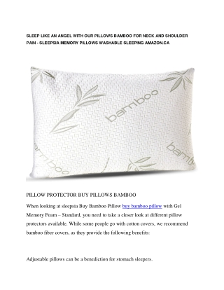 SLEEP LIKE AN ANGEL WITH OUR PILLOWS BAMBOO FOR NECK AND SHOULDER PAIN SLEEPSIA MEMORY PILLOWS WASHABLE SLEEPING AMAZON.