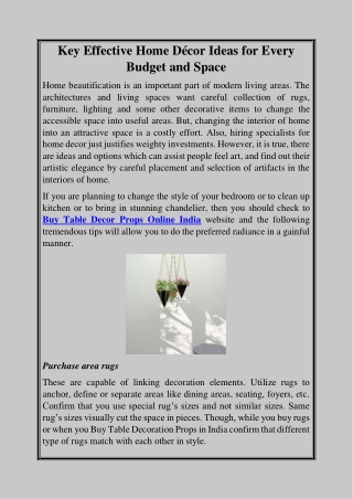 Key Effective Home Décor Ideas for Every Budget and Space