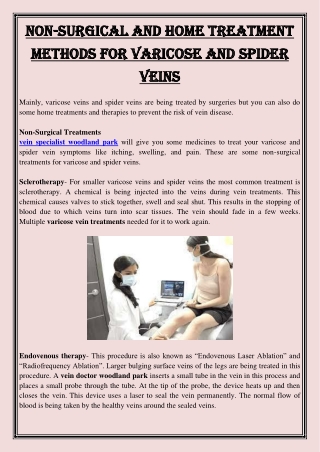 Non-surgical and Home treatment methods for Varicose and Spider veins