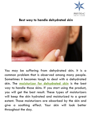 Best way to handle dehydrated skin