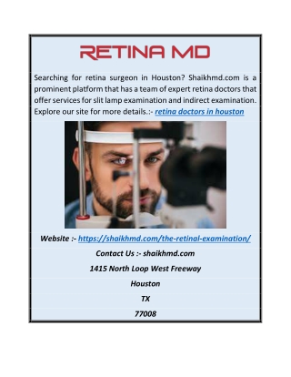 Retina Doctors in Houston | Shaikhmd.com