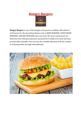 5% Off - Hungry Burgers Lathlain Takeaway Menu, WA