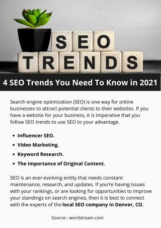 4 SEO Trends You Need To Know in 2021