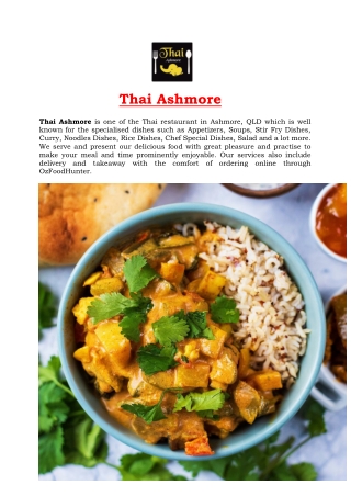 5% Off - Thai Restaurant Menu Ashmore, QLD