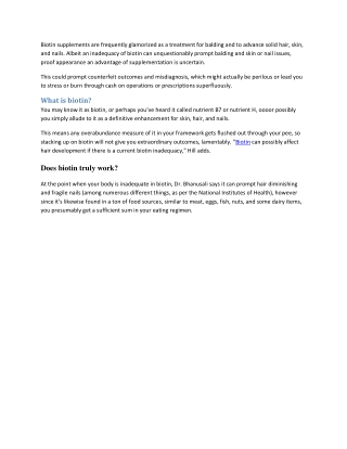 What are the benefits of taking biotin