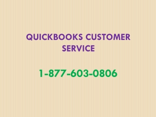 QuickBooks Customer Service 1-877-603-0806