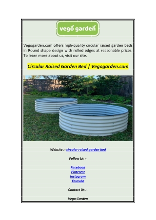 Circular Raised Garden Bed  Vegogarden.com