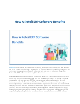 How A Retail ERP Software Benefit- solutiondot.com
