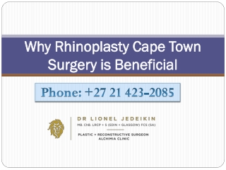 Why Rhinoplasty Cape Town Surgery is Beneficial