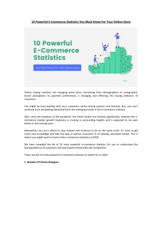 10 Powerful E-Commerce Statistics You Must Know For Your Online Store