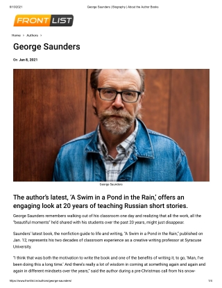 George Saunders Author Biography