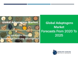 Adaptogens Market expected to reach  US$2,441.406 million in 2019