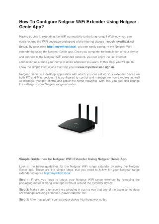 netgear genie extender