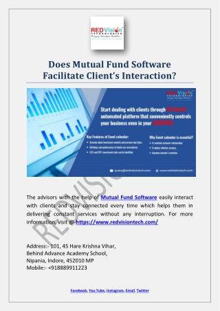 Does Mutual Fund Software Facilitate Client’s Interaction